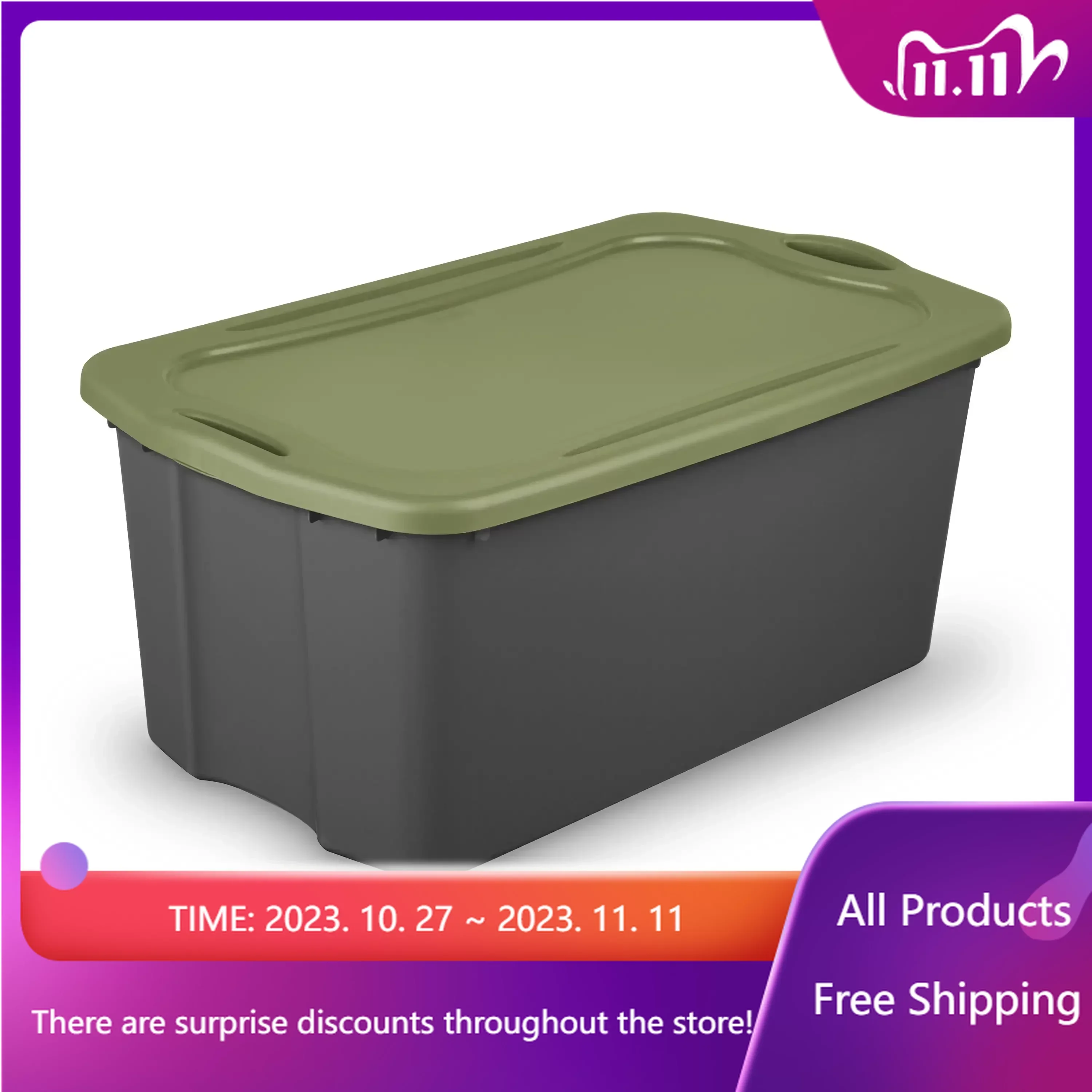 

30 Gal. EZ Carry Plastic, Flat Gray/Sage Legume Storage Box Organizer Box Fast Transportation Sales Promotion