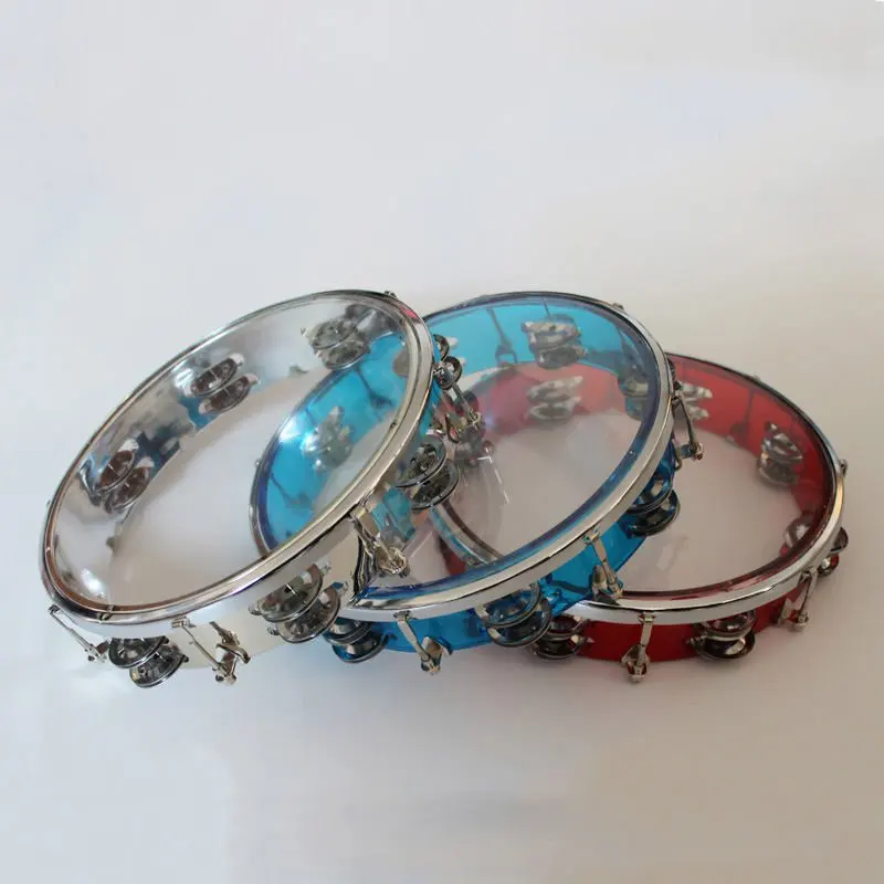 

Adjustable Tambourine for Beginners Transparent 8 Inch Environmental Friendly Materials Party Orff Musical Instruments 2022 New