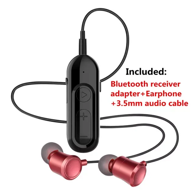 

28H Bluetooth 5.0 Receiver with Earphone Microphone 3.5mm Jack AUX Wireless Audio Adapter for Car Headphone Speaker Stereo Music