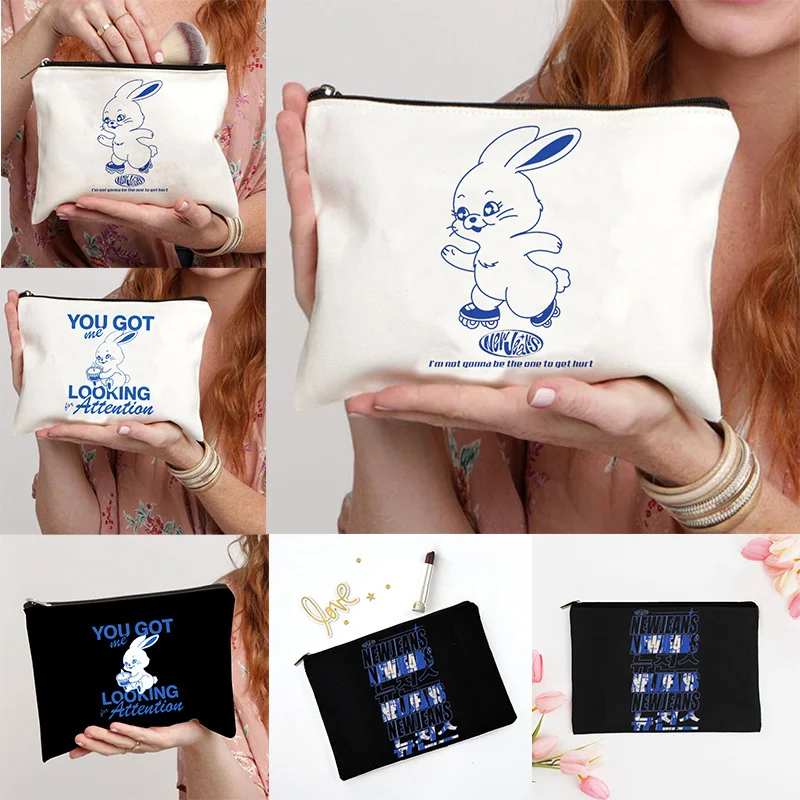 

NewJeans Bunnies Artwork Cosmetic Bag Kpop Minji Danielle Hanni Hyein Haerin Ditto Attention Ladies Children Travel Bag Bags