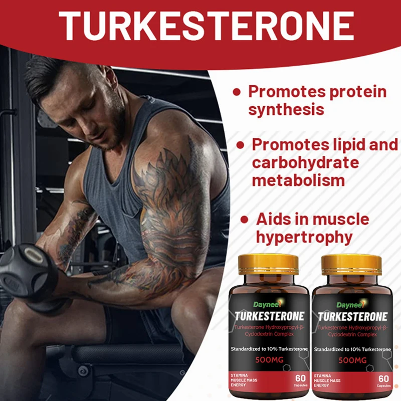 

2 bottles of Turkesterone capsule mass trainer helps exercise muscles, improve endurance, and enhance immunity