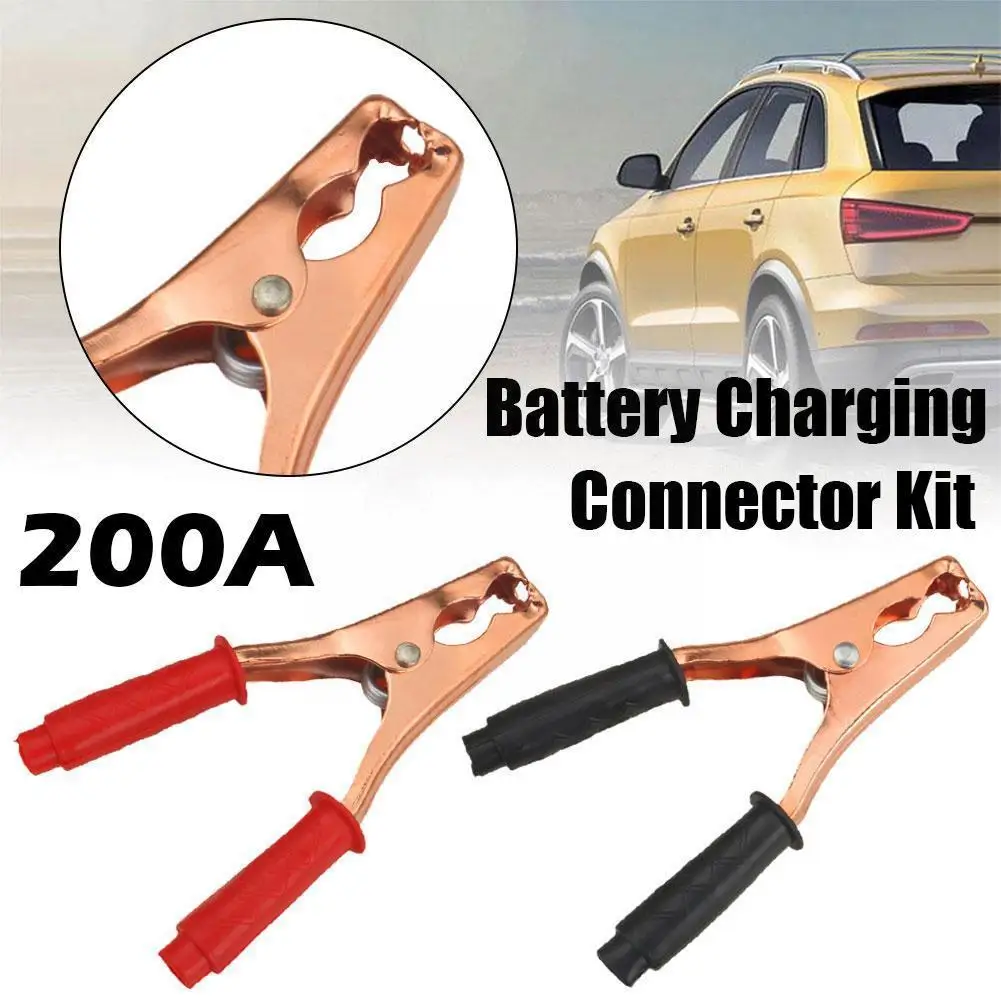 

Red Black Battery Jumper Cable Clamps 200A Insulated Alligator Clips Battery Charging Connector Kit For Car Auto Vehicle Ac A4C5