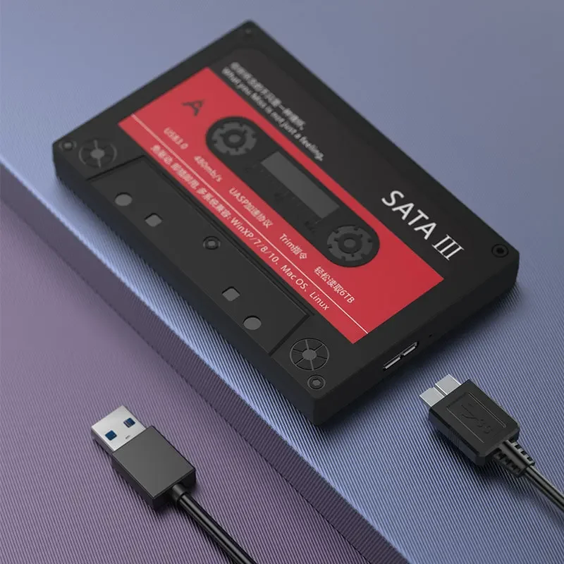 2 5-дюймовый корпус внешнего жесткого диска USB 3.0 SATA 5 Гбит/с HDD и SSD-ленточный UASP для