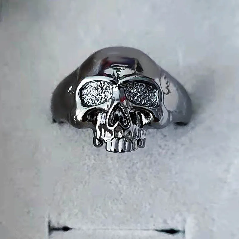 

Punk Ring Black Stainless Steel Skull Head Opening Adjustable Ring Temperament Men Ring Jewelry Accessories Wholesale Anillos