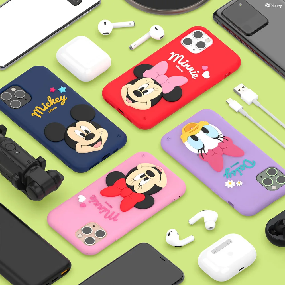 

Genuine Silicone Phone Case Anti-collision Anti-Drop Mickey and Minnie Silicone All-Inclusive Soft Protective Cover