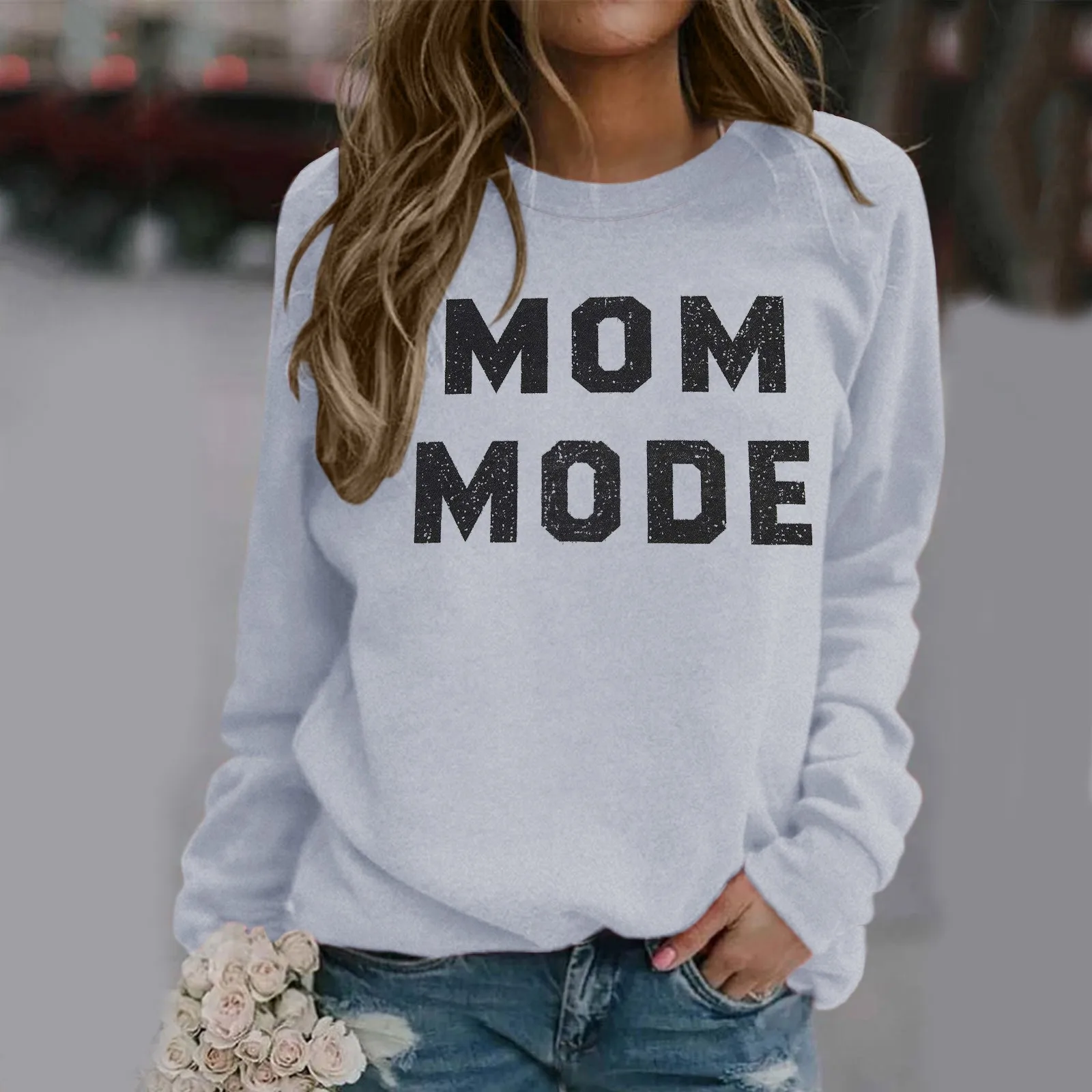 

Womens Crewneck Sweatshirt Long Sleeve Letter Print Terry Casual Cute Pullover Top Womens Floral Sweatshirts And Hoodies