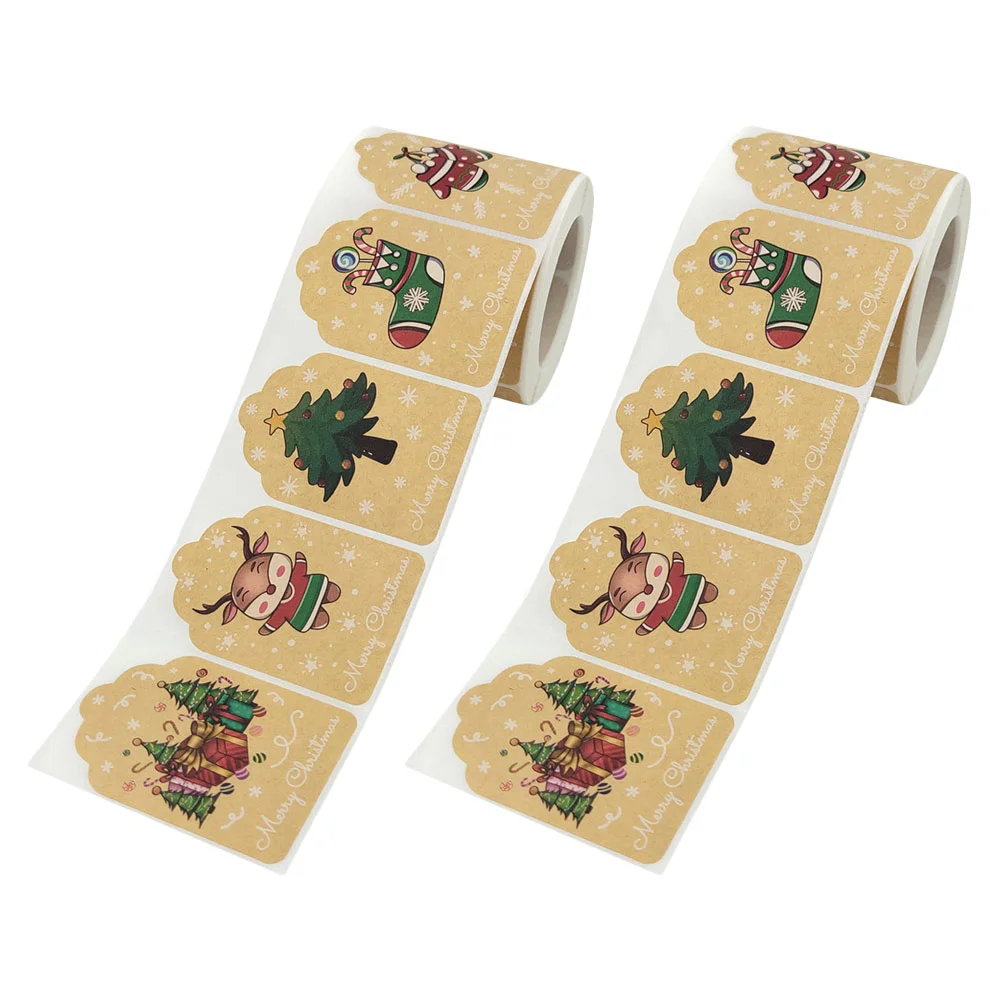 

Label Sticker Kraft Gift Stickers Decals Cake Box Roll Holiday Surfaces Adhesive Thanksgiving Decorative Tag Envelop Envelopes