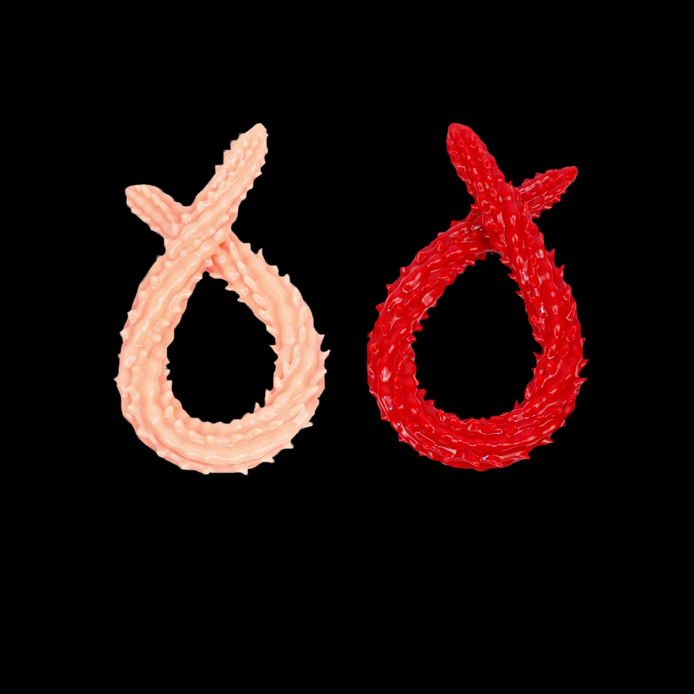 Мягкий двухголовый большой фаллоимитатор с волчьими зубьями длинная Анальная