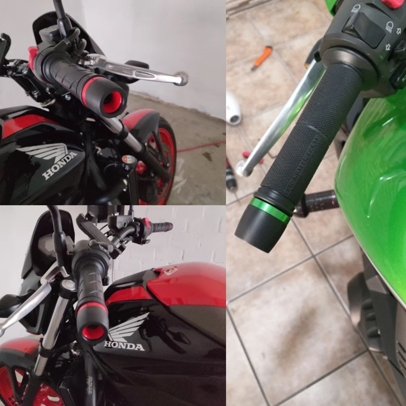 Фото Наконечники руля, универсальные захваты для Honda, Yamaha, Suzuki, Kawasaki 7/8 дюйма, 22 мм, противовес на руль мотоцикла, штекер, слайдер №4