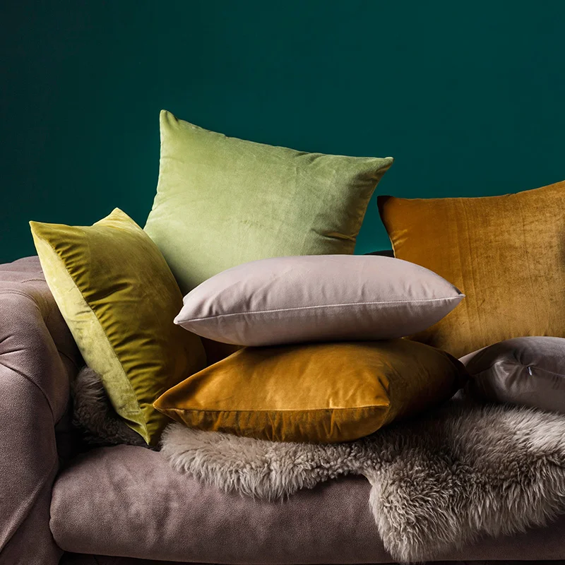 Чехол На Подушку Из Бархатной Ткани - Ультрамягкая Декоративная Квадратная