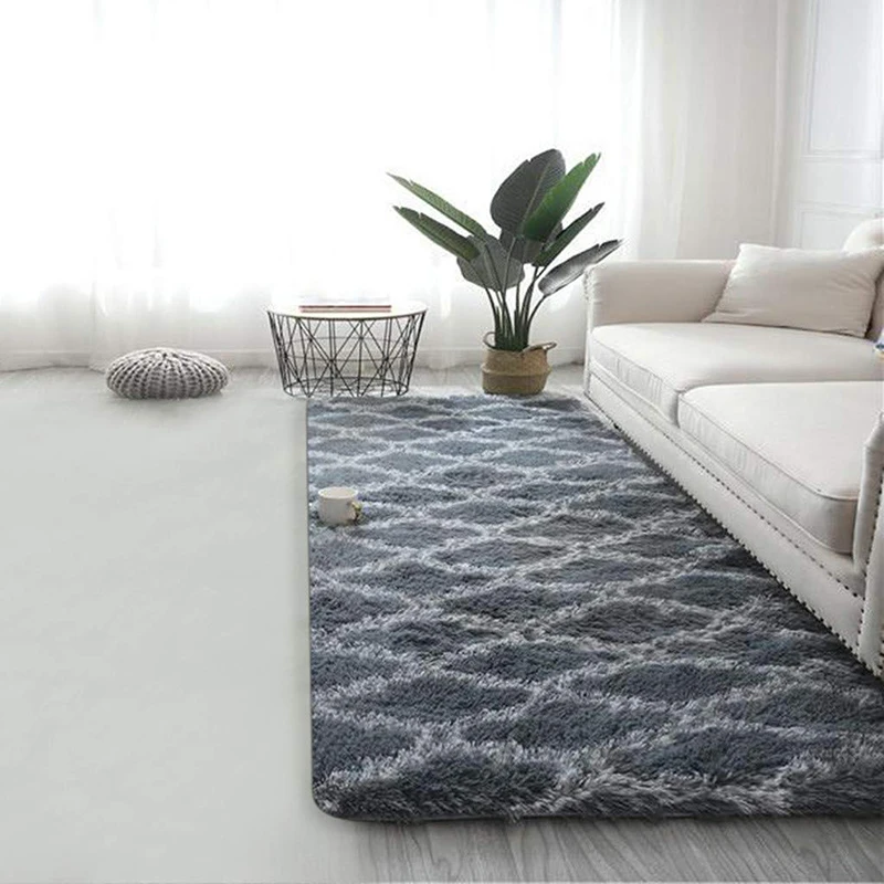 

Gradient Carpet Living Room Bedroom Nordic Simple Sofa Bed Full Carpet Floor Rug Mats Fluffy Non-slip Microfiber Mat Household