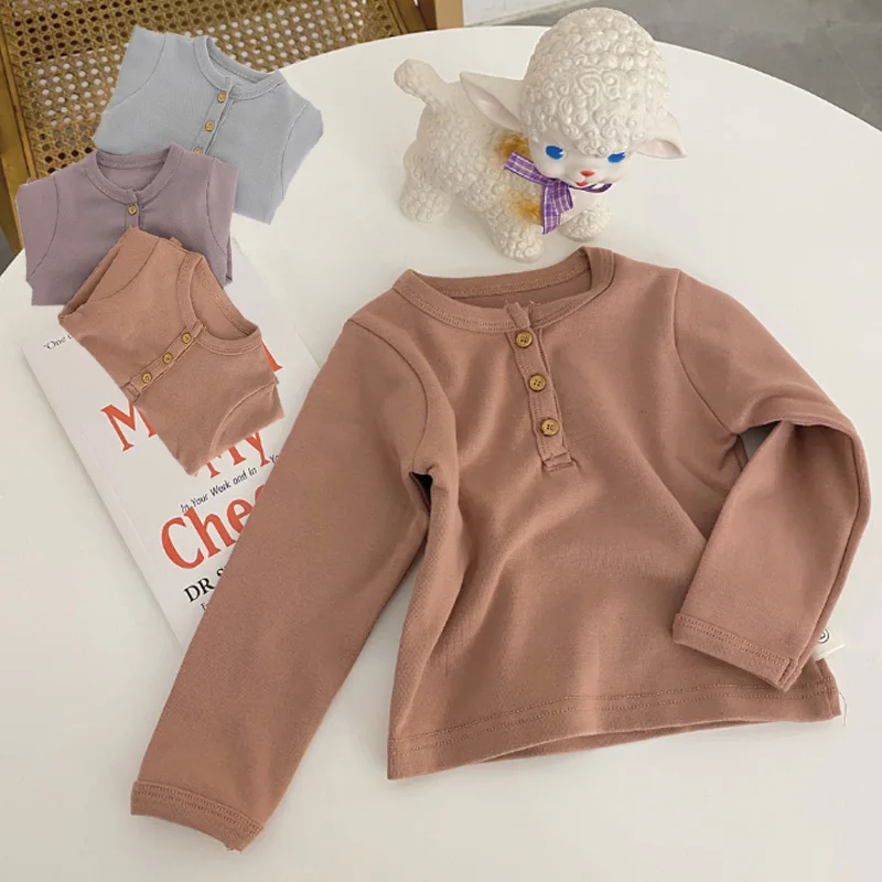 

Детская хлопковая рубашка с длинным рукавом, на пуговицах