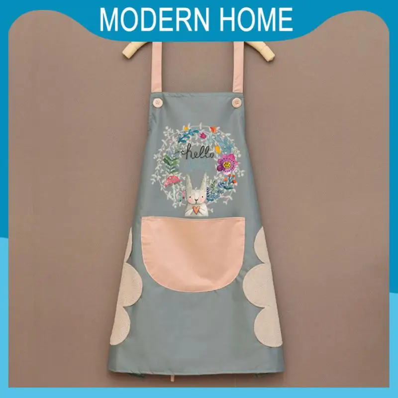 

New Hand-wiping Apron Fashion Cooking Aprons With Multi Pockets Women Oil-proof Waist For Grill Restaurant Bar Shop Chef Waiter