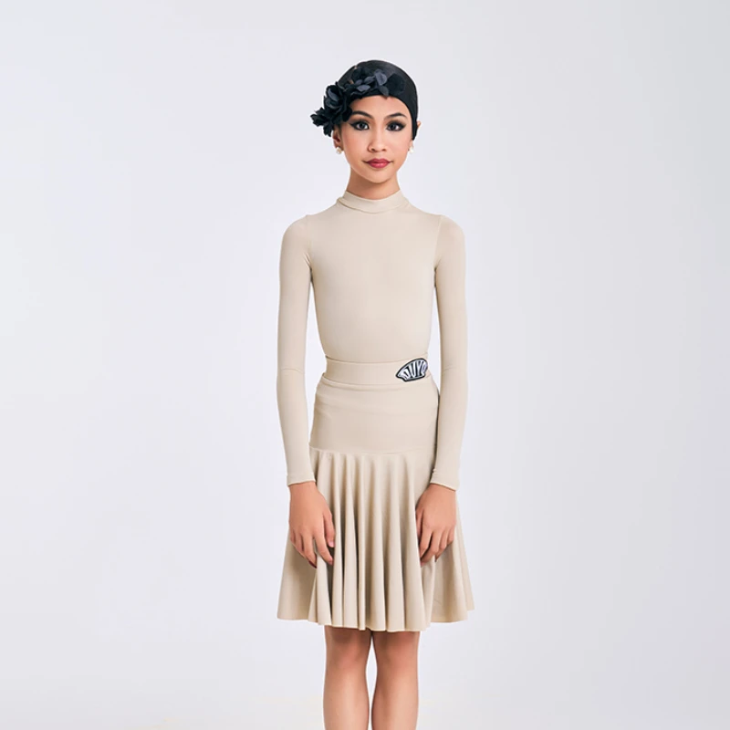 Топ с длинным рукавом NY01 039 детская юбка для латиноамериканских танцев лотосом