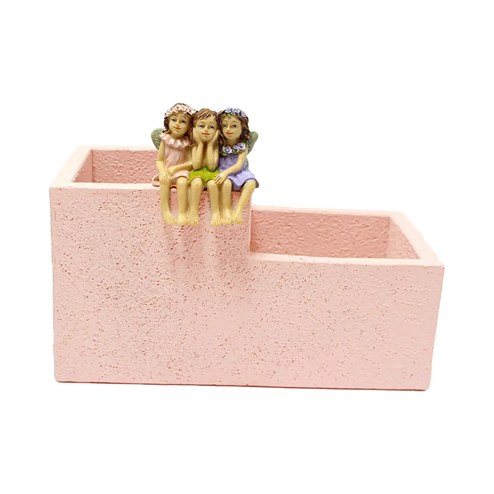 

Resin Flower Fairy Succulent Pot Decor Figurine Desktop Pen Container for Garden Ornaments Porch Fairy Garden Art Decoration