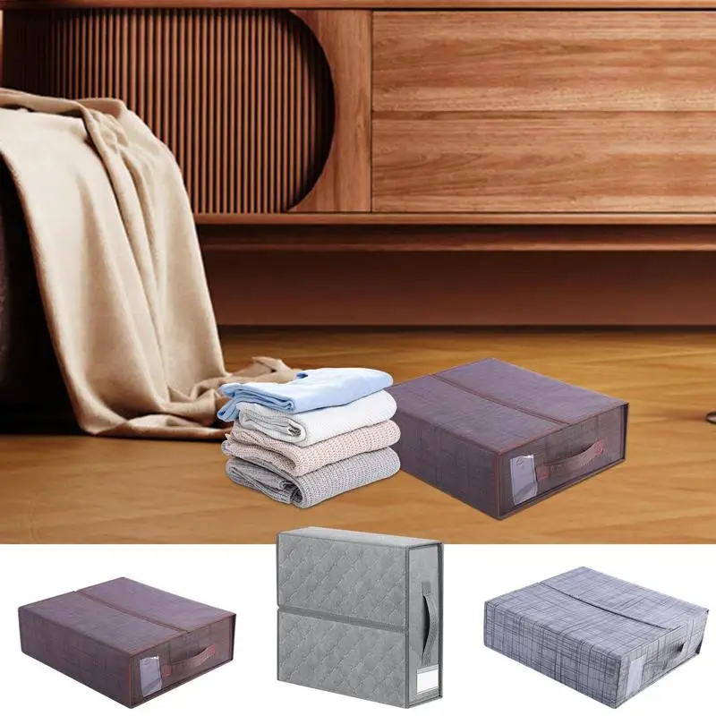 

Foldable Sheet Set Organizer Duvet Covers And Pillowcases Dustproof Cotton Quilt Sheet Storage Box Wardrobe Closets Organizer