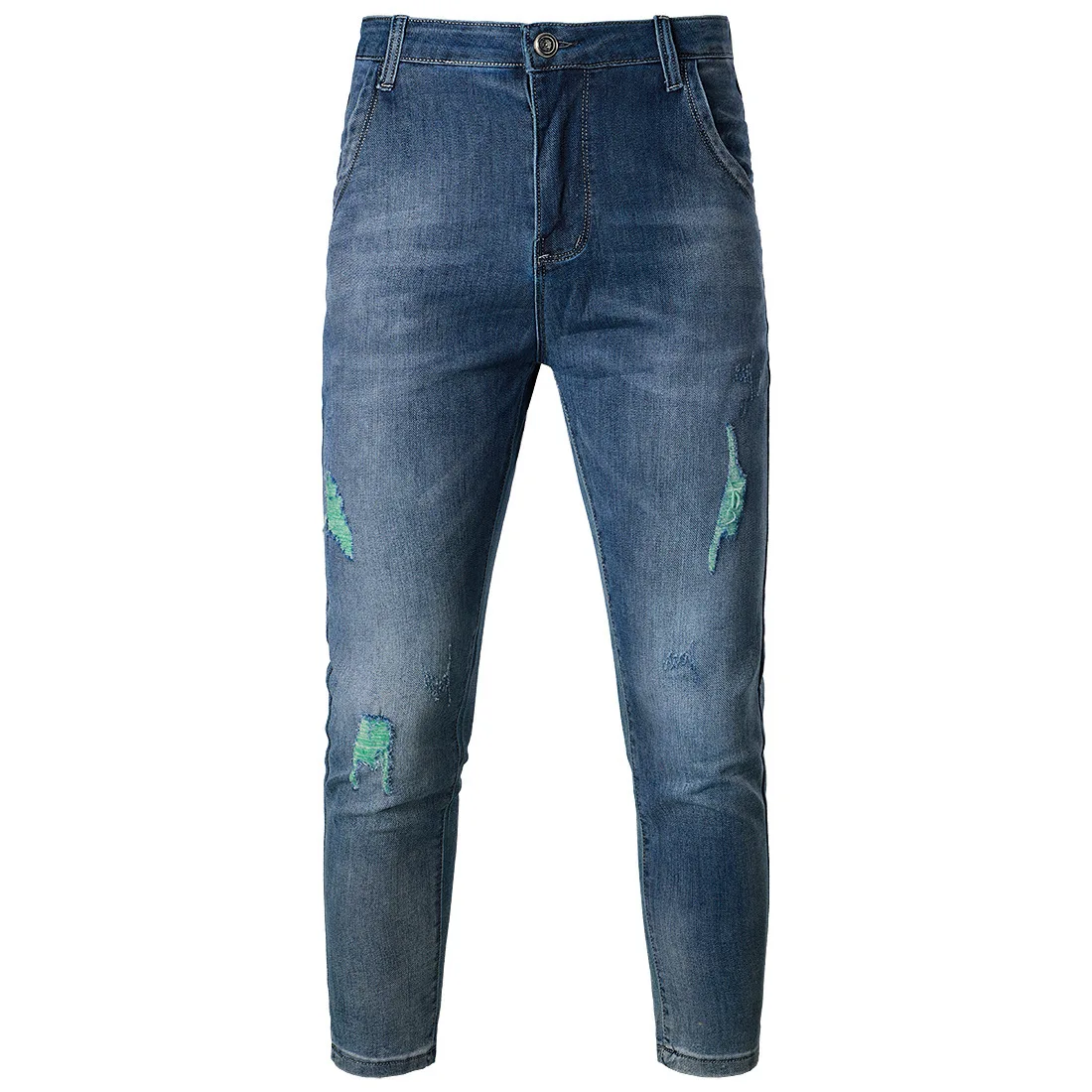 

Fall New Men's Jeans Fashion Stretch Washed Denim Pants 2022