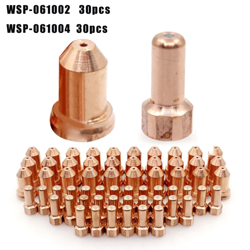 60Pcs Plasma Torch Nozzle Electrode PT-80 PT80 IPT-80 Plasma Torch Electrode 1.2mm Tip 52558 51311.12 WSP-061002 WSP-061004