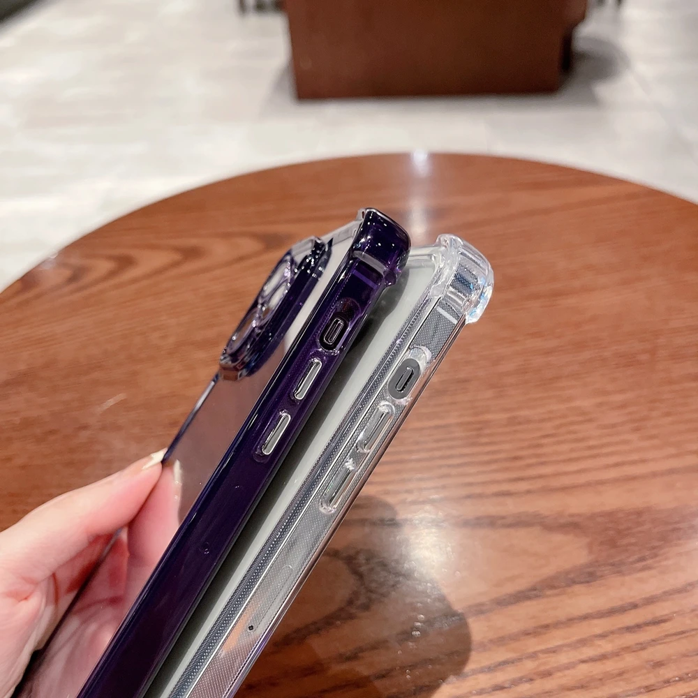 Luxury Shockproof Silicone Transparent Case For iPhone 14 13 12 11 Pro X Xs XR Max 7 8 Plus SE3 Lens Protection Clear Soft Cover