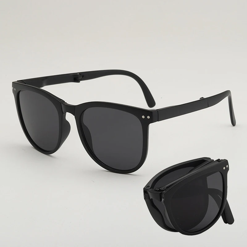 

UV400 anti ultraviolet sunscreen Sunglasses men's convenient oval frame sunglasses folding Sunglasses Women's polarizers