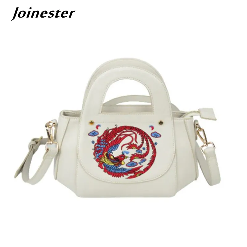 

Embroidered Cute Handbag for Women PU Leather Convertible Shoulder Bags Ladies Vintage Crossbody Messenger Bag Satchel Purse