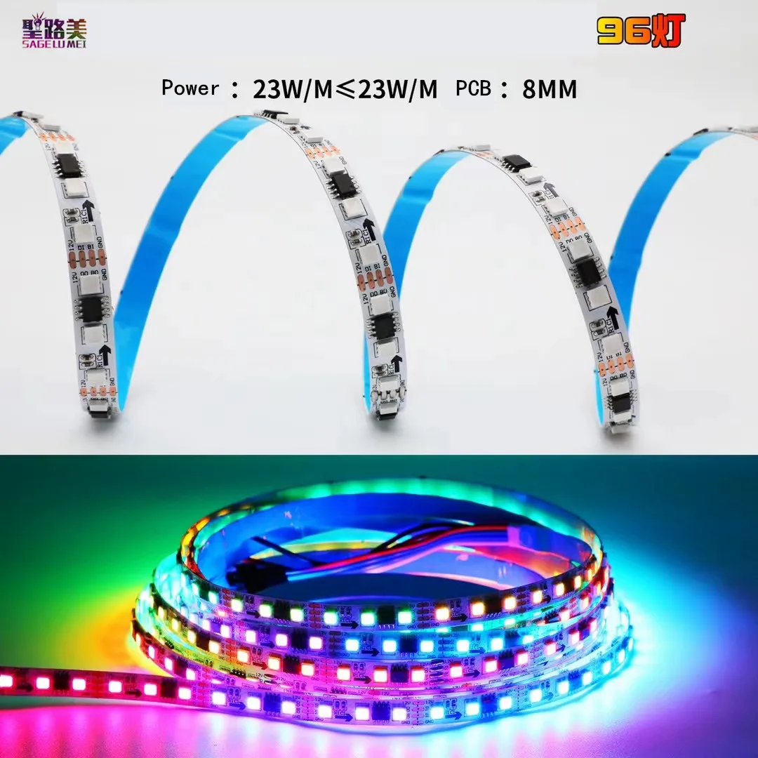 

5M DC12V/24V Led Madrix Lights Dual Signal Similar WS2815 WS2811 External 1 IC Control 3 RGB Strip Pixel Light Addressable Tape