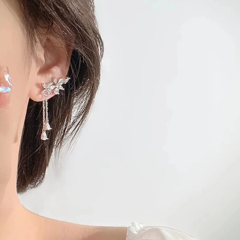 

Elegant Dream Elf Earbone Clip Female Super Immortal Qi Forest Series Tassel Earnail Temperament