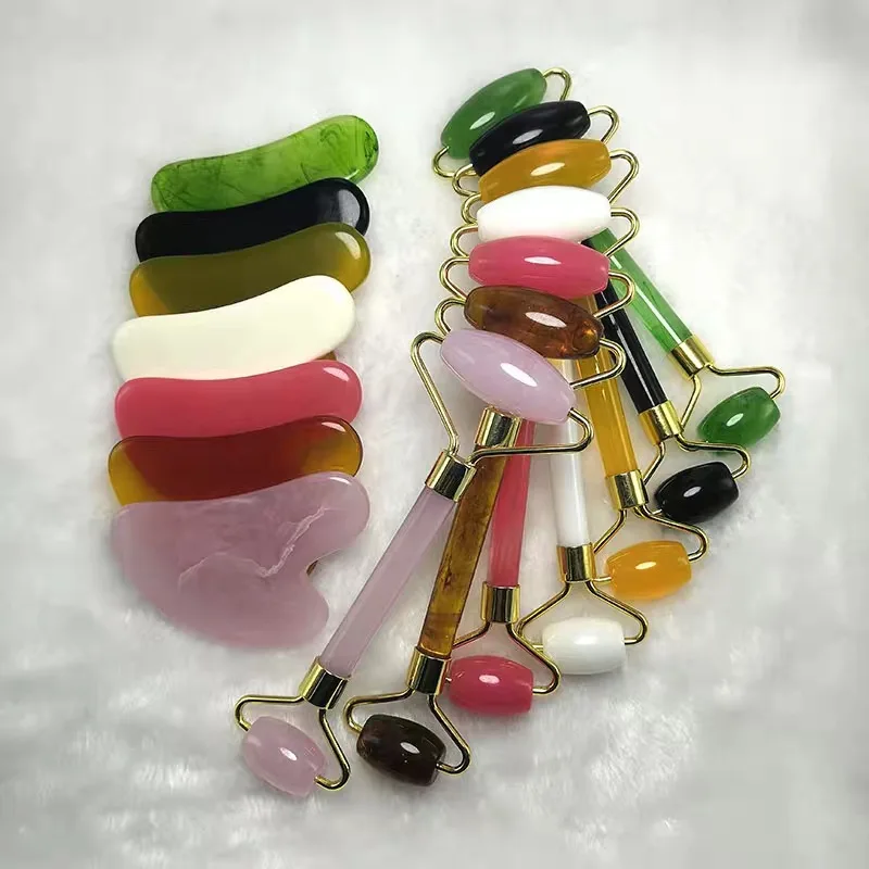 

Face Spa Massager Neck Roller Gua Sha Scraper Board Face Lift Up Wrinkle Remover Face Roller Scraper Set For Face Lifting Beauty