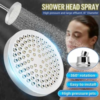 6 inch 360 rotate adjustable chrome shower head round high pressure rainfall bath head tape bathroom faucet replacement parts