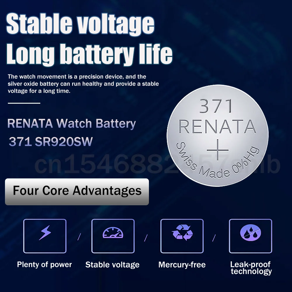 5 шт. Renata 371 SR920SW AG6 LR920 LR69 920 1 55 в аккумулятор из оксида серебра для часов игрушек