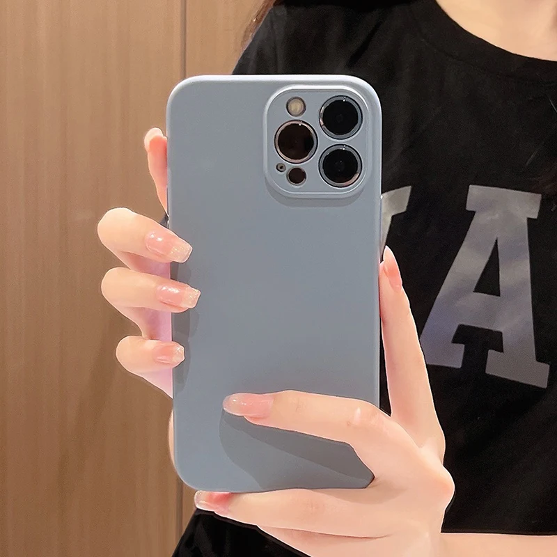 

Phone Case For iPhone 12 13 11 Pro Max X Xr 12 Mini Xs Max 7 8 Plus 6 6s Official Original Liquid Silicone Soft Shockproof Case