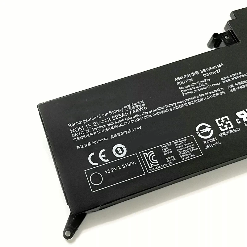 Аккумулятор 00HW026 00HW027 01AV432 15 2 в 2895 мАч 44Wh для Lenovo ThinkPad Yoga 260 X260 01AV433 01AV434 SB10K97589 SB10K97591