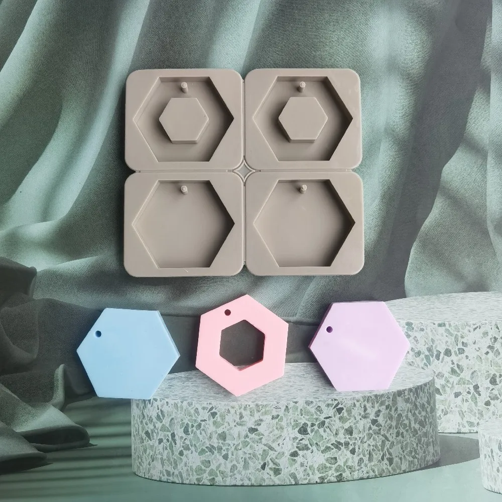 

4-Cavity Soap Mold Silicone Forms Making Handmade Hexagonal Aromatherapy Wax Plaster Epoxy Soap Silicone DIY Molds Supply