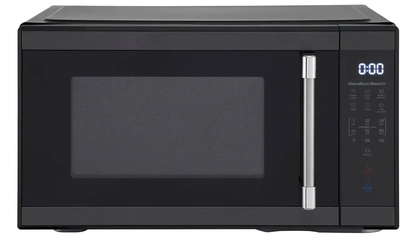 

Hamilton Beach 1.1 cu. ft. Countertop Microwave Oven, 1000 Watts, Black Stainless Steel