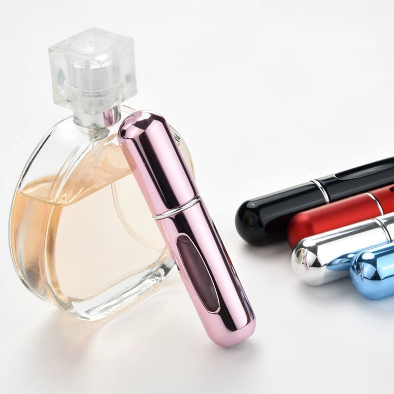 

5ml Mini Perfume Refillable Bottle Portable Aluminum Atomizer Bottle Travel Refillable Perfume Spray Bottles Cosmetic Containers