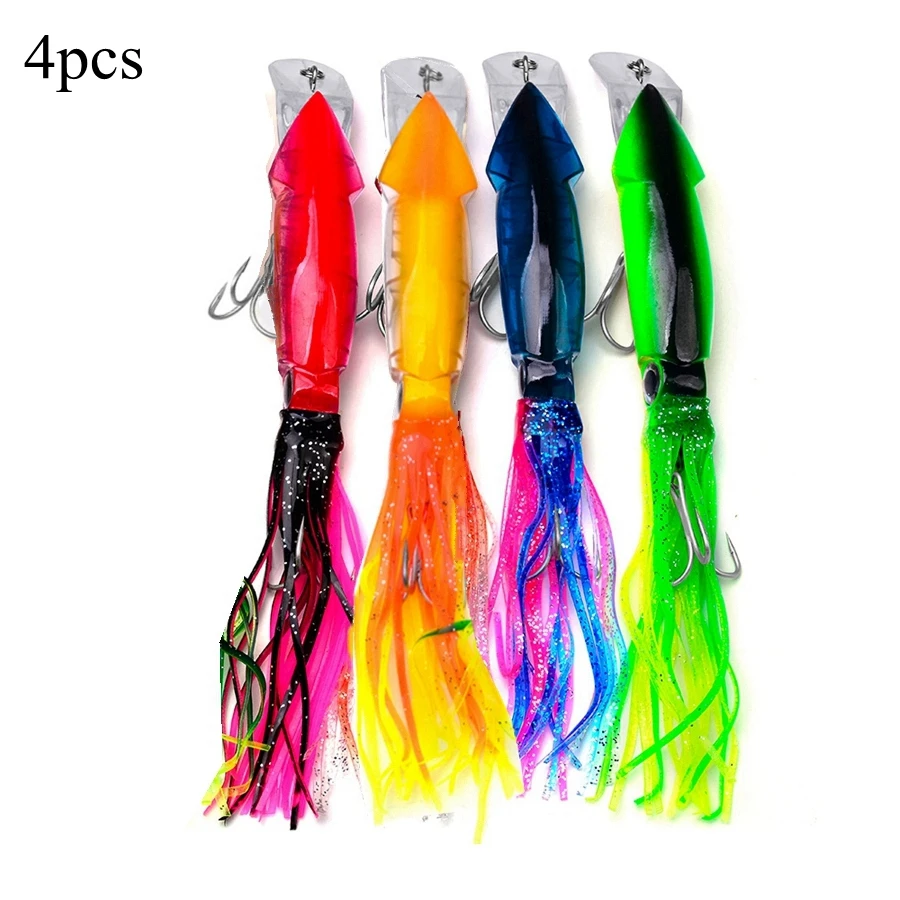

4pcs/lot 40g 14cm Fishing Lures Simulation Octopus Squid Beard Minnow Artificial Bait