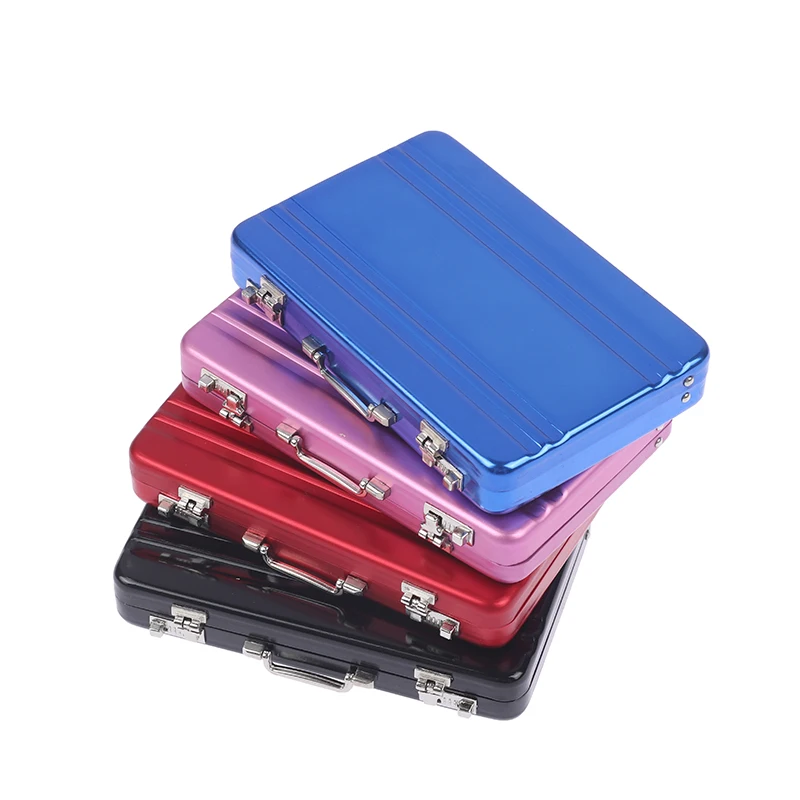 

1Pc Mini Alloy Suitcase Password Cash Money Box Dolls Furniture Model Pretend Play Game Toys For Dollhouse Accessories Kids Gift