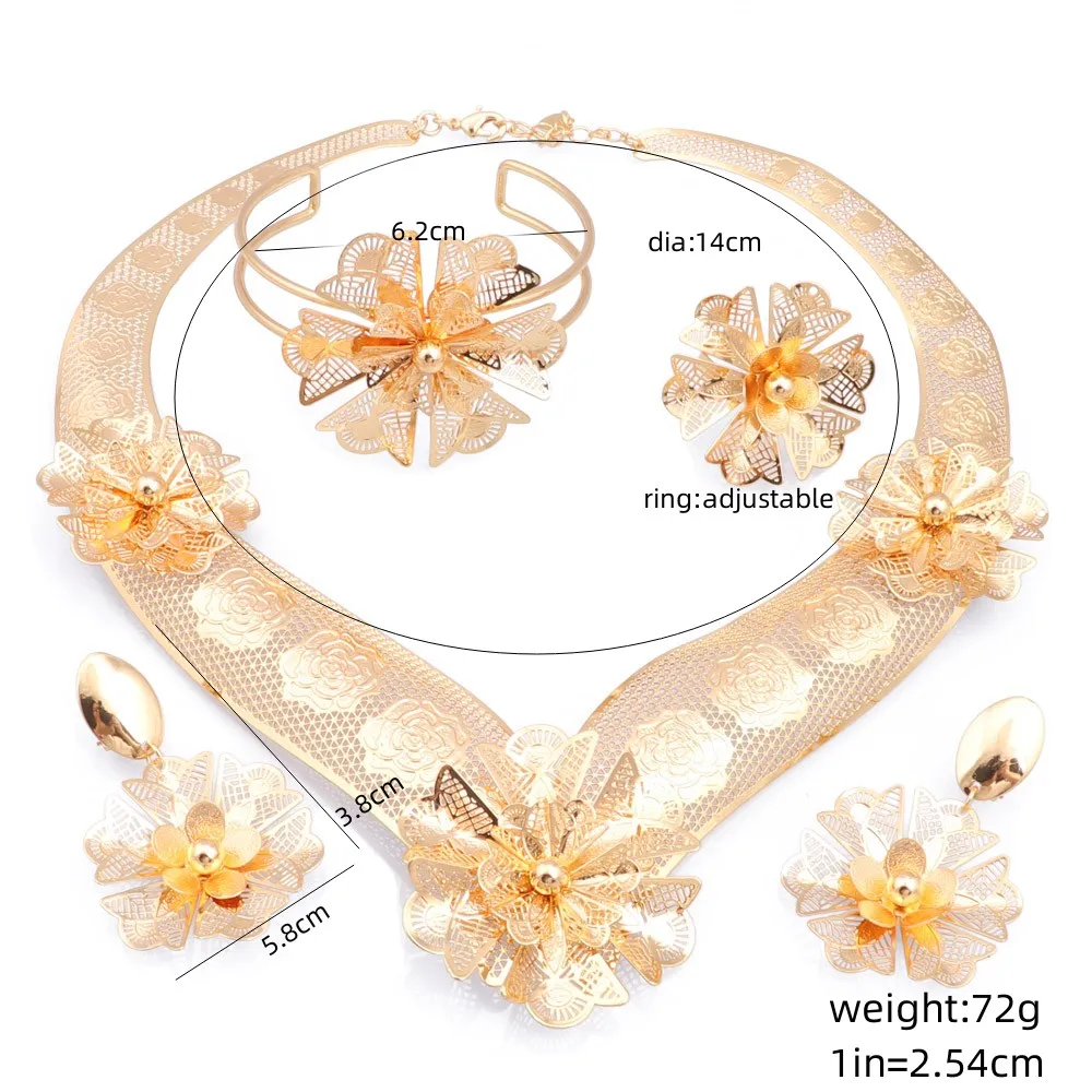 Ювелирный Комплект из колье и серёг с кристаллами