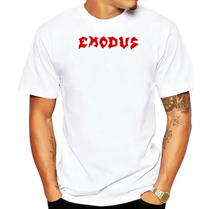 

EXODUS New Black T-shirt Red Logo S-XXL Thrash Metal T Shirt Overkill Tankard Cool Short Sleeve Men T-Shirt White O Neck Cotton