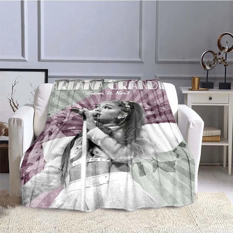 

Ariana Grande Printed Flannel Blanket Warm Soft Lightweight Living Room Sofa Bed blanket