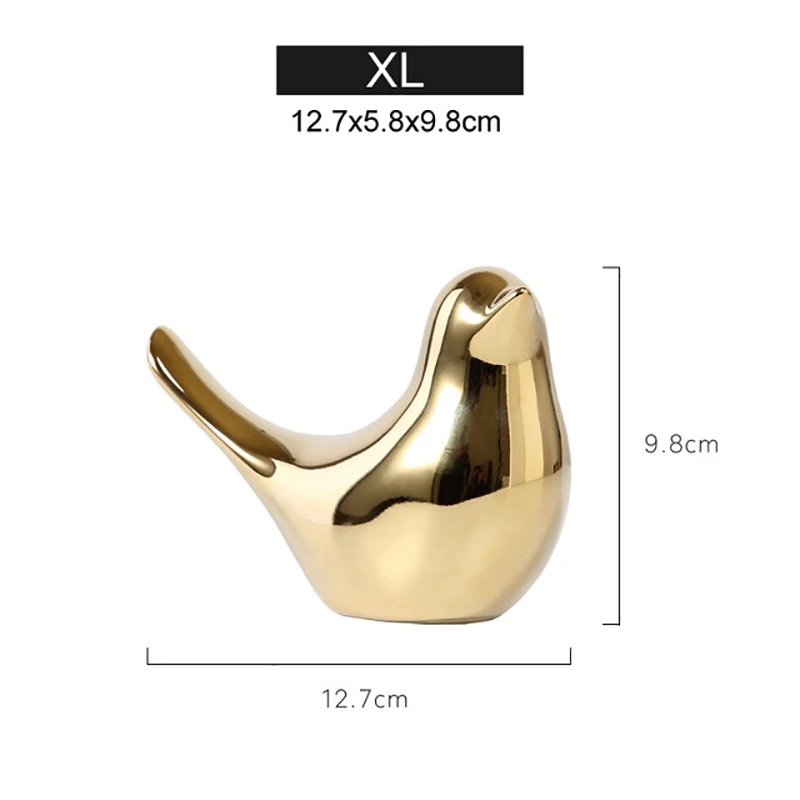 2 шт. статуэтки золотых птиц в виде полярного дома современные керамические