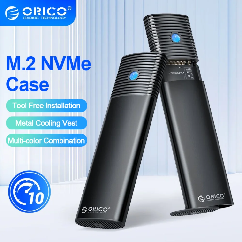 

ORICO Ssd Nmve M2 Enclosure NVMe 10Gbps PCIe SSD Box M.2 NVMe NGFF SATA SSD Disk Tool Free M.2 SSD Case Built-in Metal Heat Sink