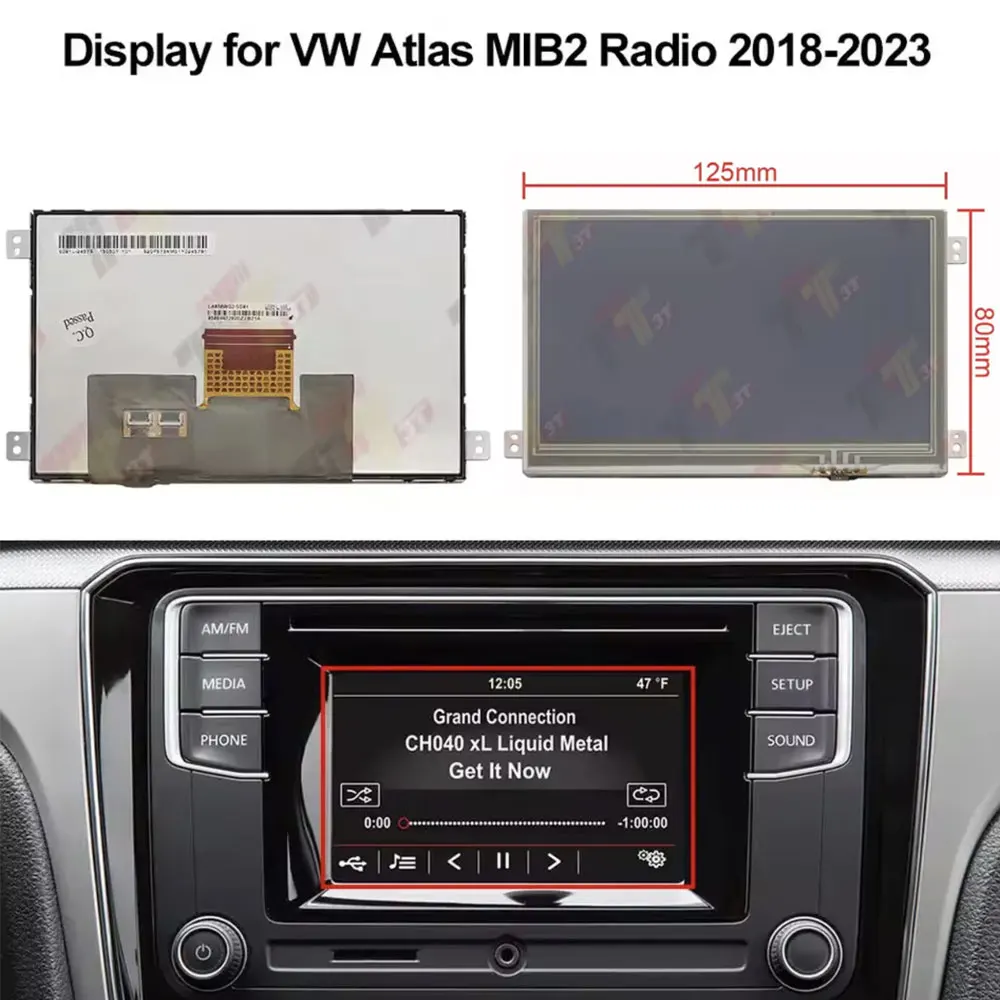Фото Дисплей для VW Golf 7, Tiguan, Skoda Octavia 3, Rapid, Yeti, MIB2, LCD-экран для радио и мультимедиа на приборной панели №2