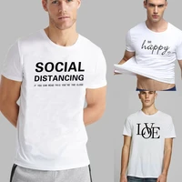 new summer casual tee short sleeve men t shirts text print street tops female o neck casual loose t shirt commuter top pullover
