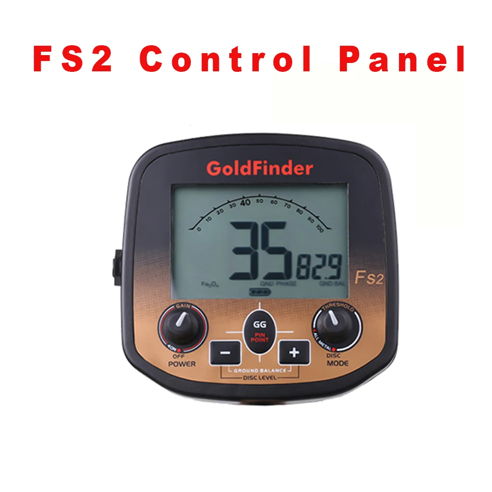 Профессиональный золотистый металлоискатель FS2 панель управления процессором