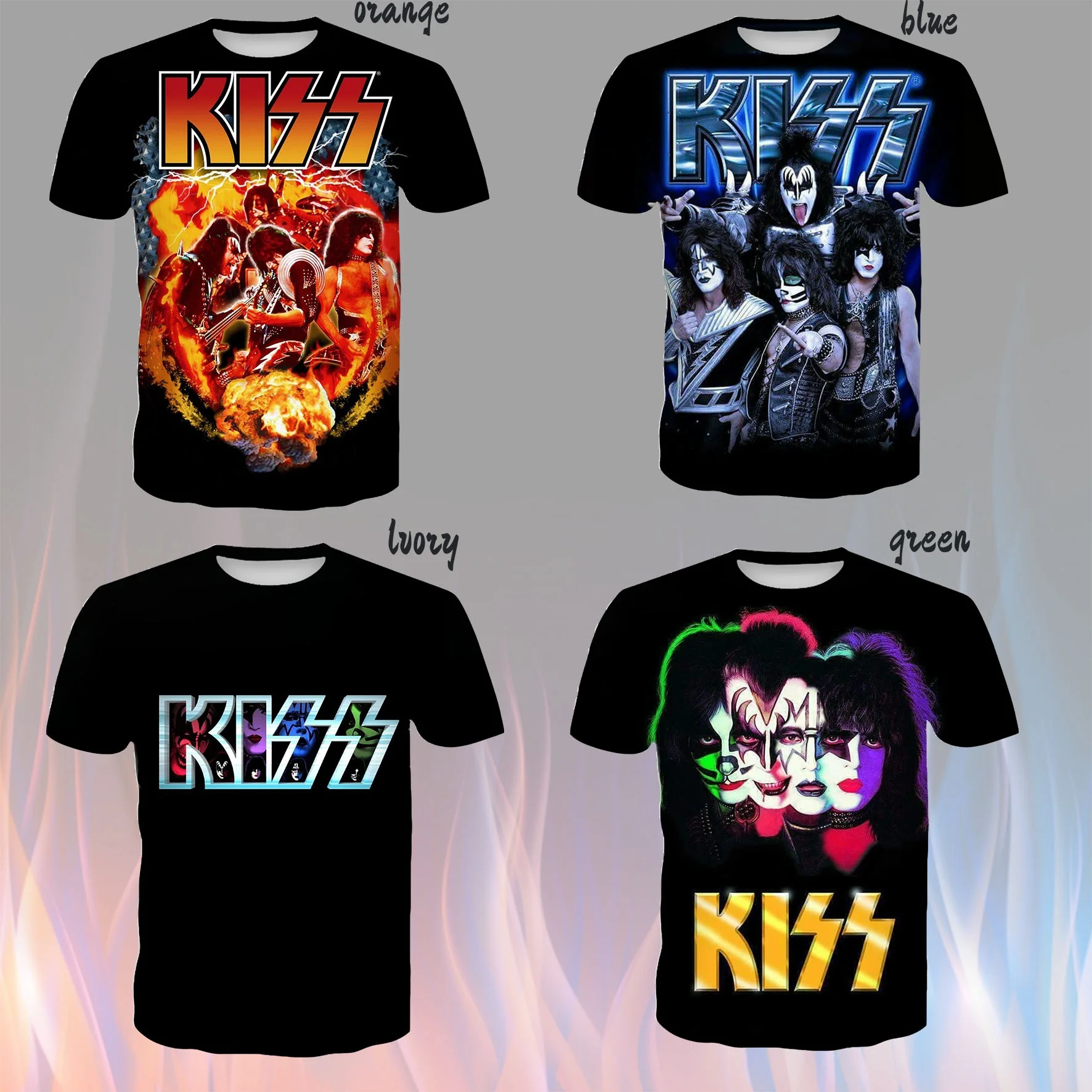 

Забавные летние футболки с 3d принтом группы Kiss Band для мужчин/wo, мужские жесткие рок-поп металлические крутые уличные повседневные топы с кру...