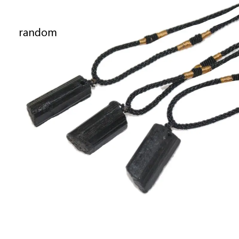 

Healing for RAW Gemstone Necklace Black Tourmaline Stone Pendant Jewelry for Fri