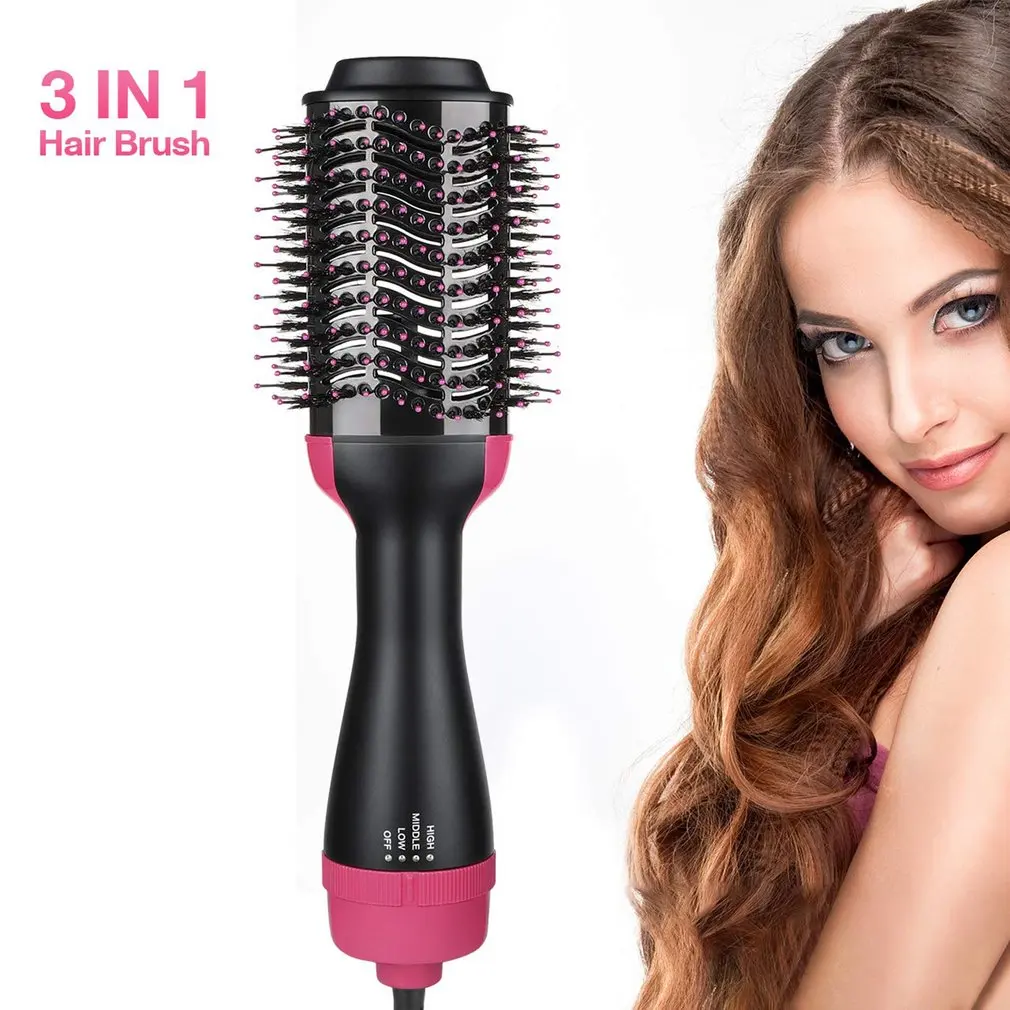 

Electric Hair Straighter Comb 3 in 1 Multifunction Negative Ion Hair Dryer and Volumizer Hair Curler Brush Wet And Dry Use
