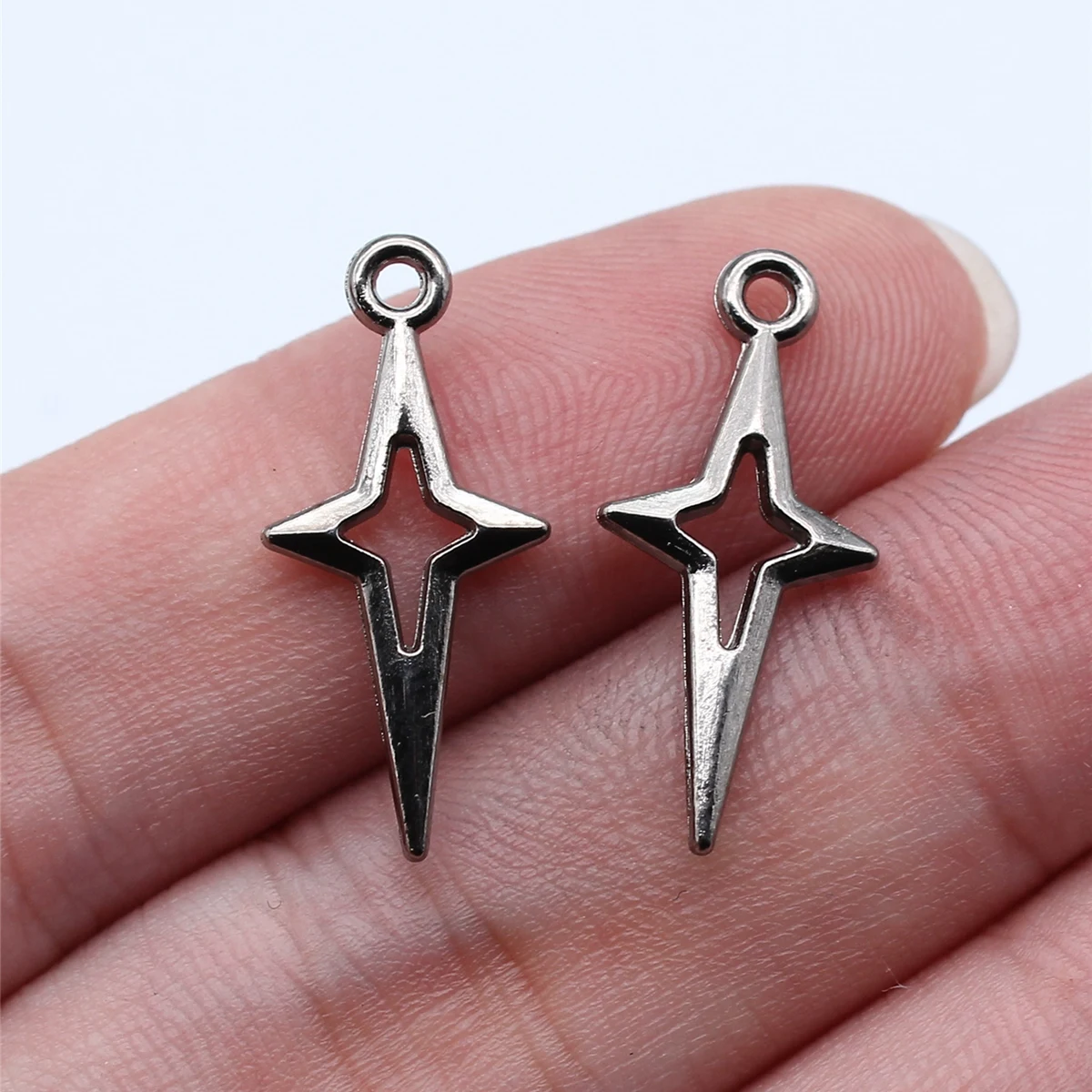 

Pendant Necklace Openwork Star Charms Accessories For Jewelry 40pcs Gun Black Color