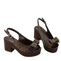 coffee dress high heels open toe back strap womens sandals summer shoes sparkly rhinestone designer elegant sandals for women